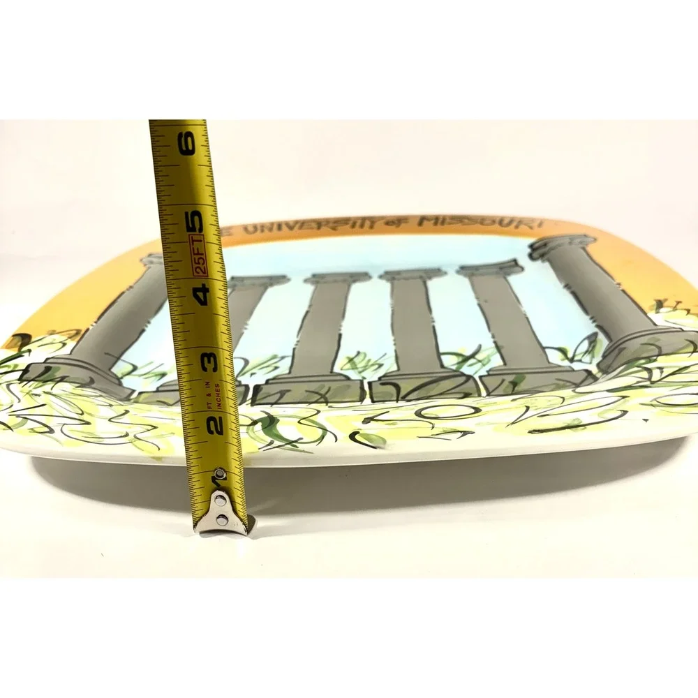 Magnolia Lane University of Missouri Platter Yellow Mizzou Columns